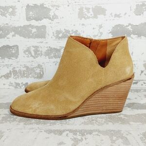 New Lucky Brand Womens Melendi Suede Wedge Ankle Boots O316